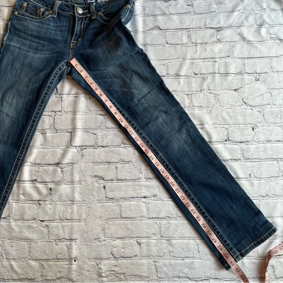 Vtg Y2K Miss Me Low Rise Jeans Irene  Straight Size 30 Flap Pockets Embroidered - Picture 8 of 16